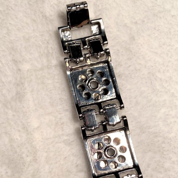 NWOT Silver Sparkle Snap Charm Button Bracelet 6.75" Length - Fits Large Snaps - Picture 11 of 13